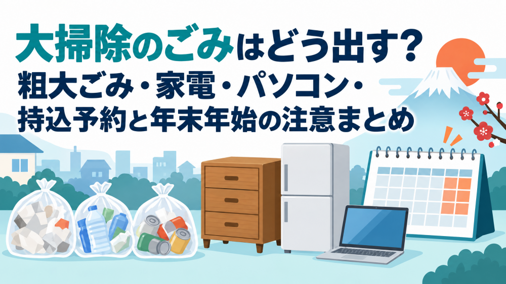 【富士市】大掃除のごみはどう出す？粗大ごみ・家電・パソコン・持込予約と年末年始の注意まとめ