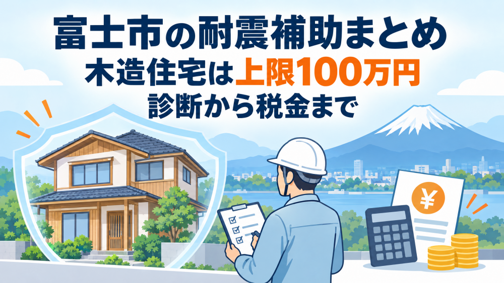 富士市の耐震補助まとめ｜木造住宅は上限100万円、診断から税金まで