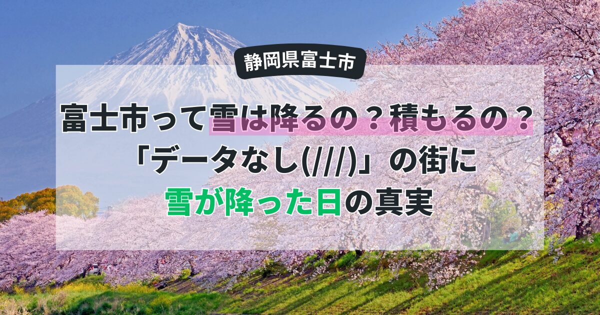 富士市って雪は降るの？積もるの？「データなし(///)」の街に雪が降った日の真実